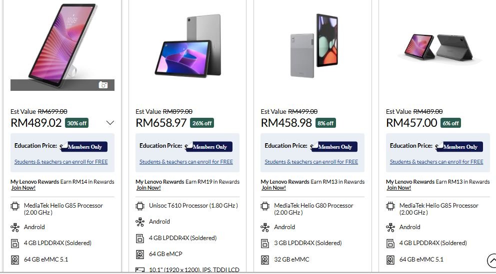 Child learning with Lenovo Malaysia tablet during remote class

